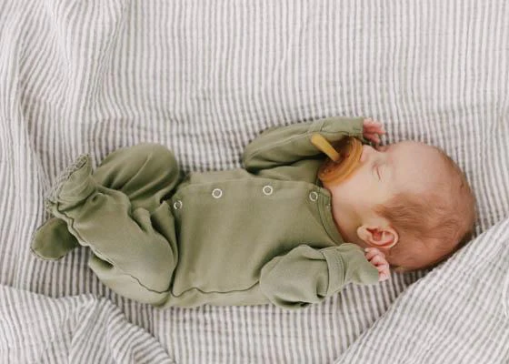 Cotton Muslin Swaddle (Grey Stripe) - Image 3