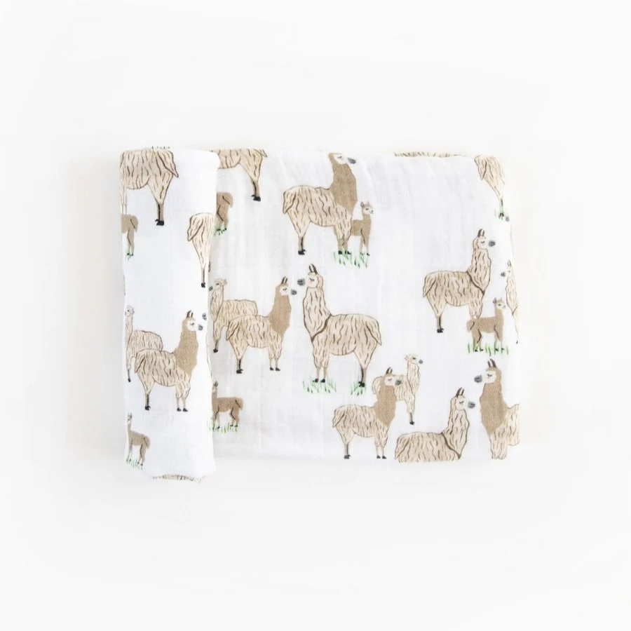 Cotton Muslin Swaddle (Llama Llama) - Image 2