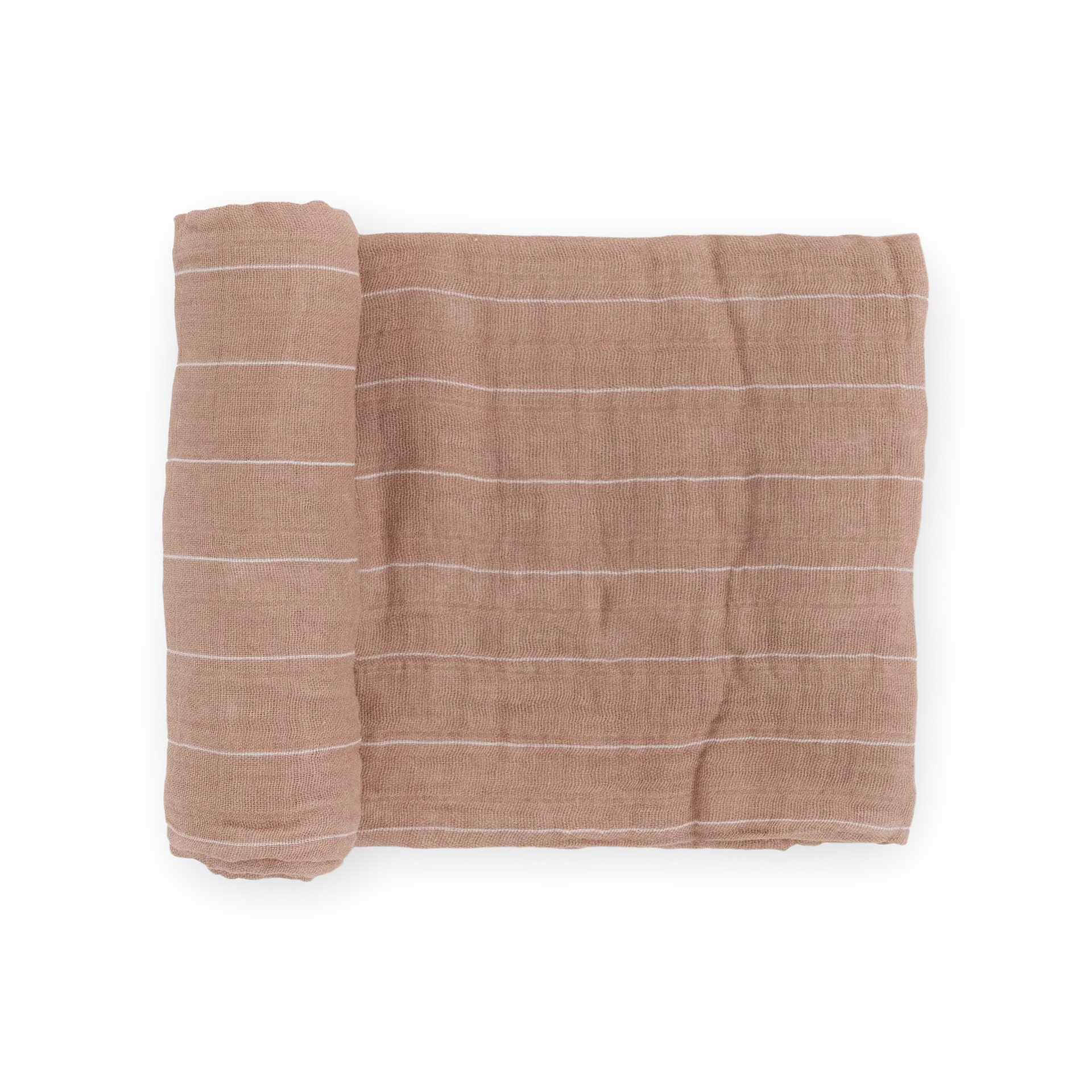 Cotton Muslin Swaddle (Mauve Stripe)