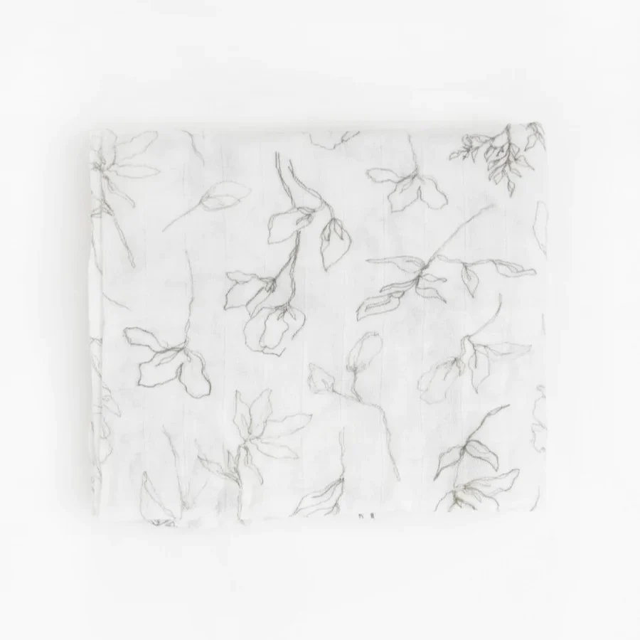 Cotton Muslin Swaddle (Pencil Floral)
