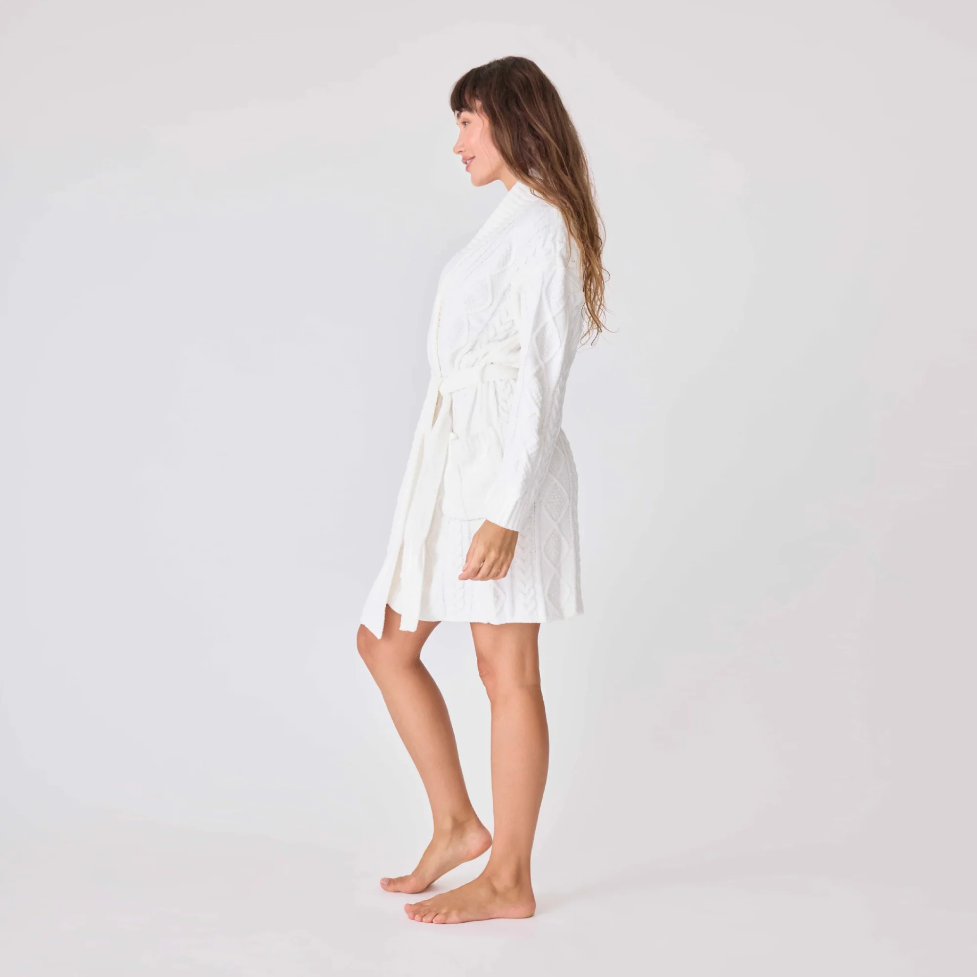 Cozy Chenille Cable Knit Robe (Ivory) - Image 5