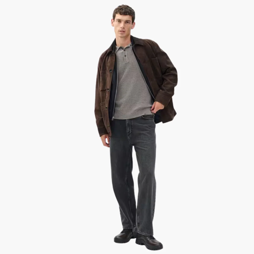Crawford Cash Blend LS Polo (Brown) - Image 2