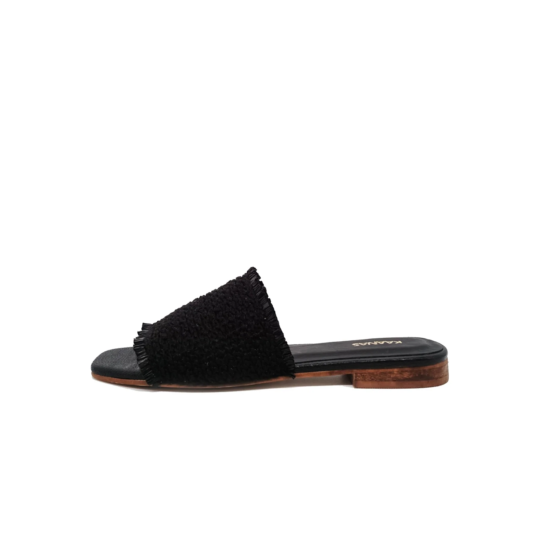 Crete Frayed Sandal (Black)