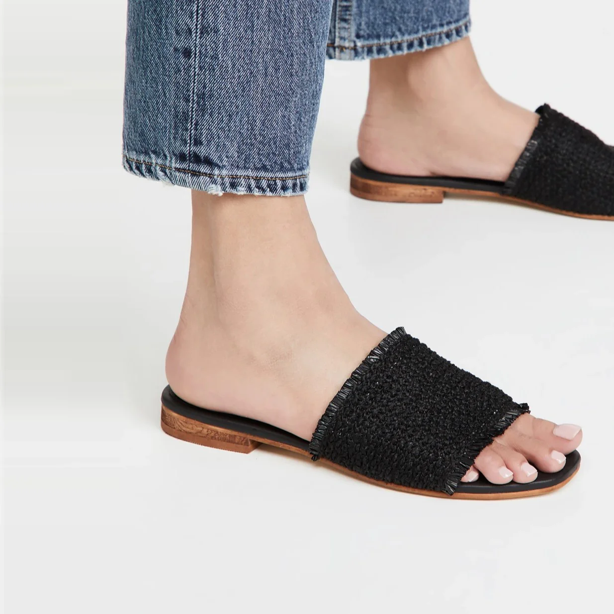 Crete Frayed Sandal (Black) - Image 3