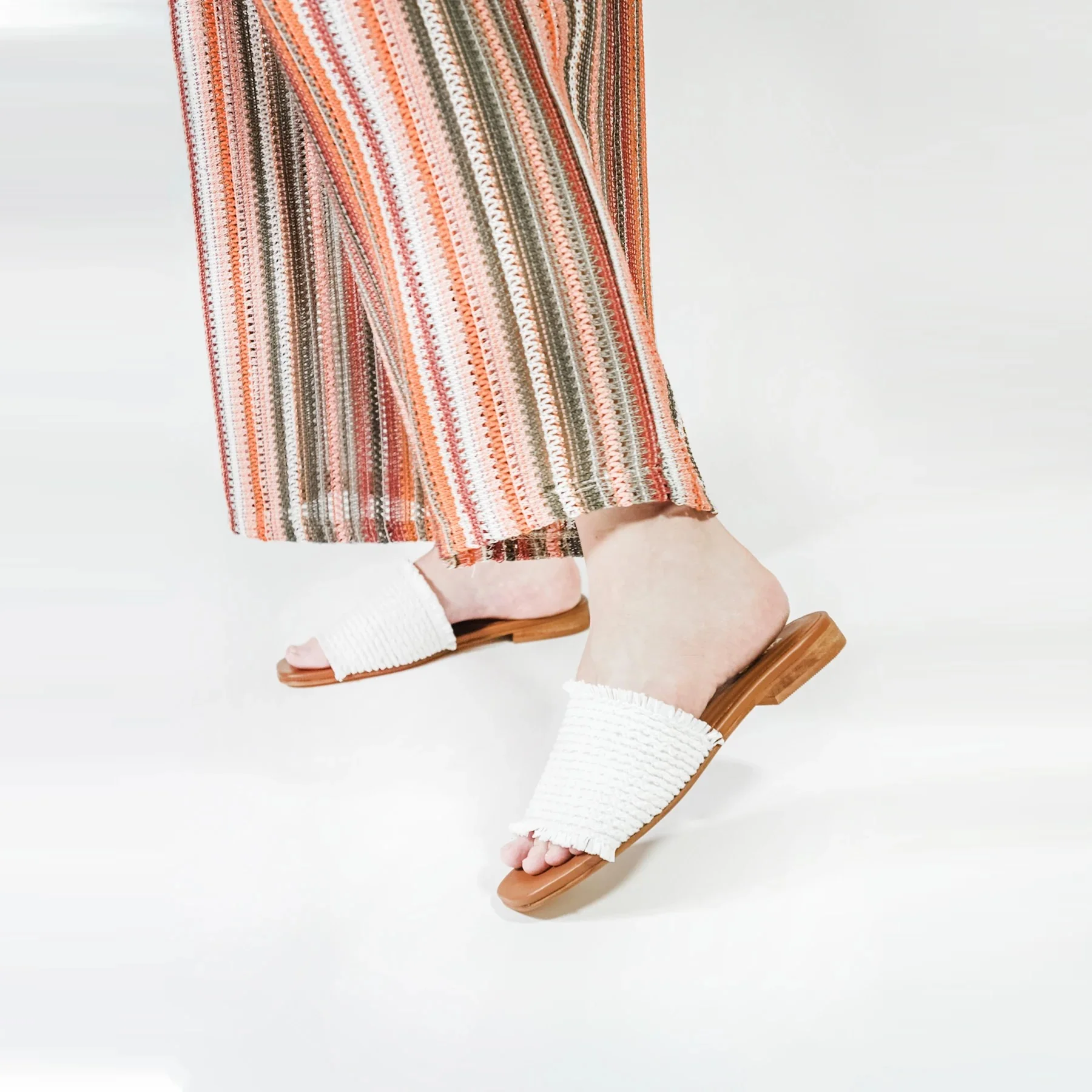 Crete Frayed Sandal (White) - Image 2