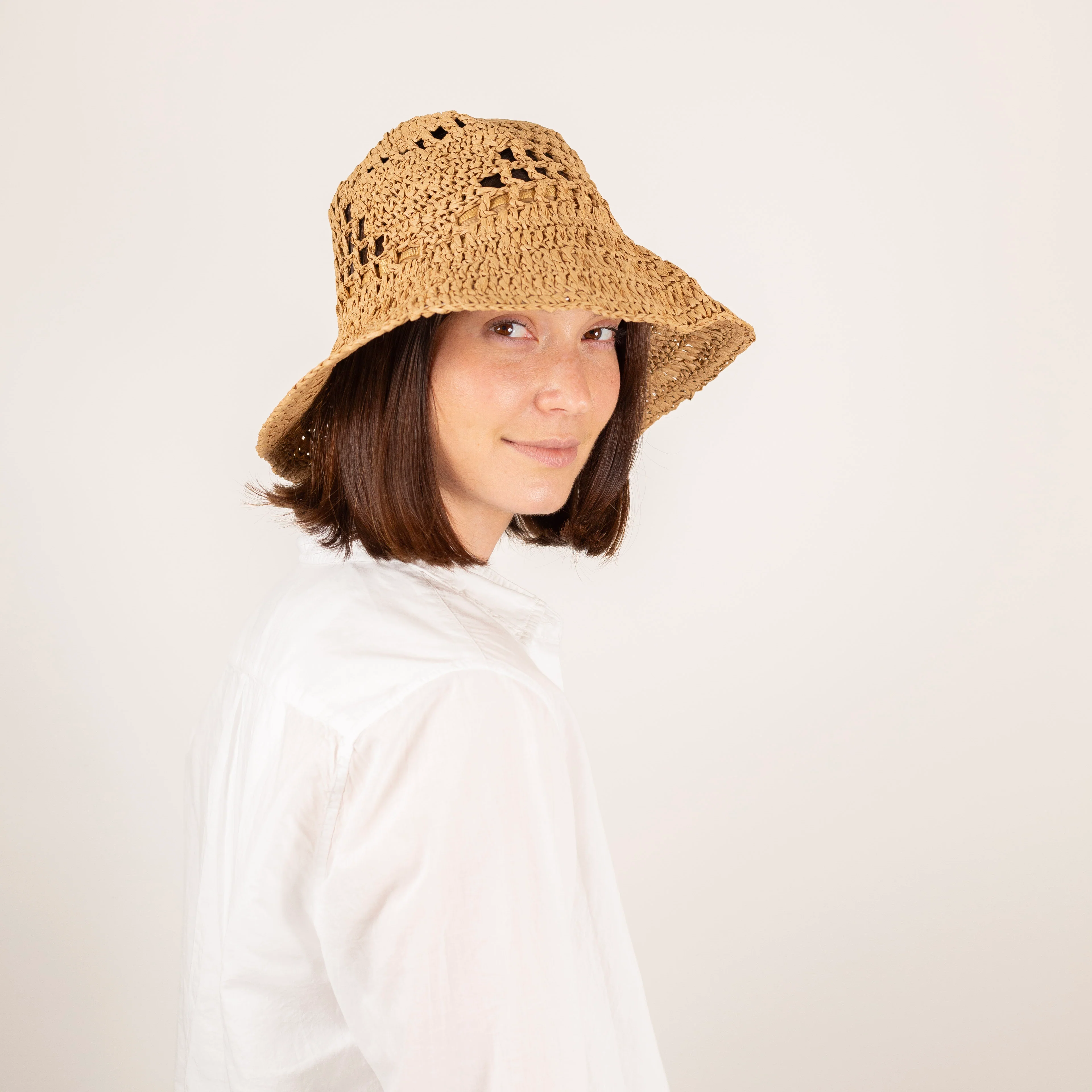 Crocheted Bucket Hat (Natural) - Image 2