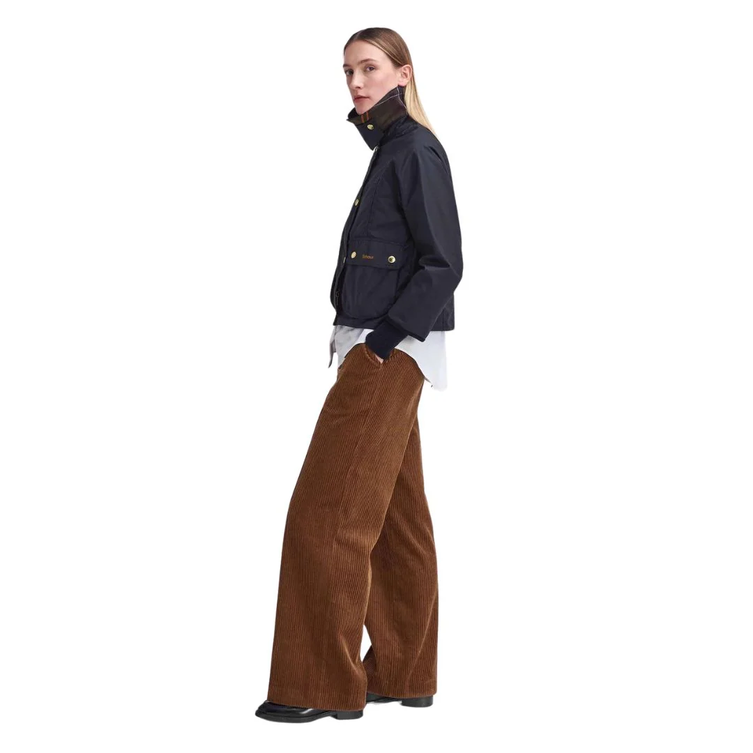 Cropped Beadnell Wax Jacket (Black + Classic) - Image 3