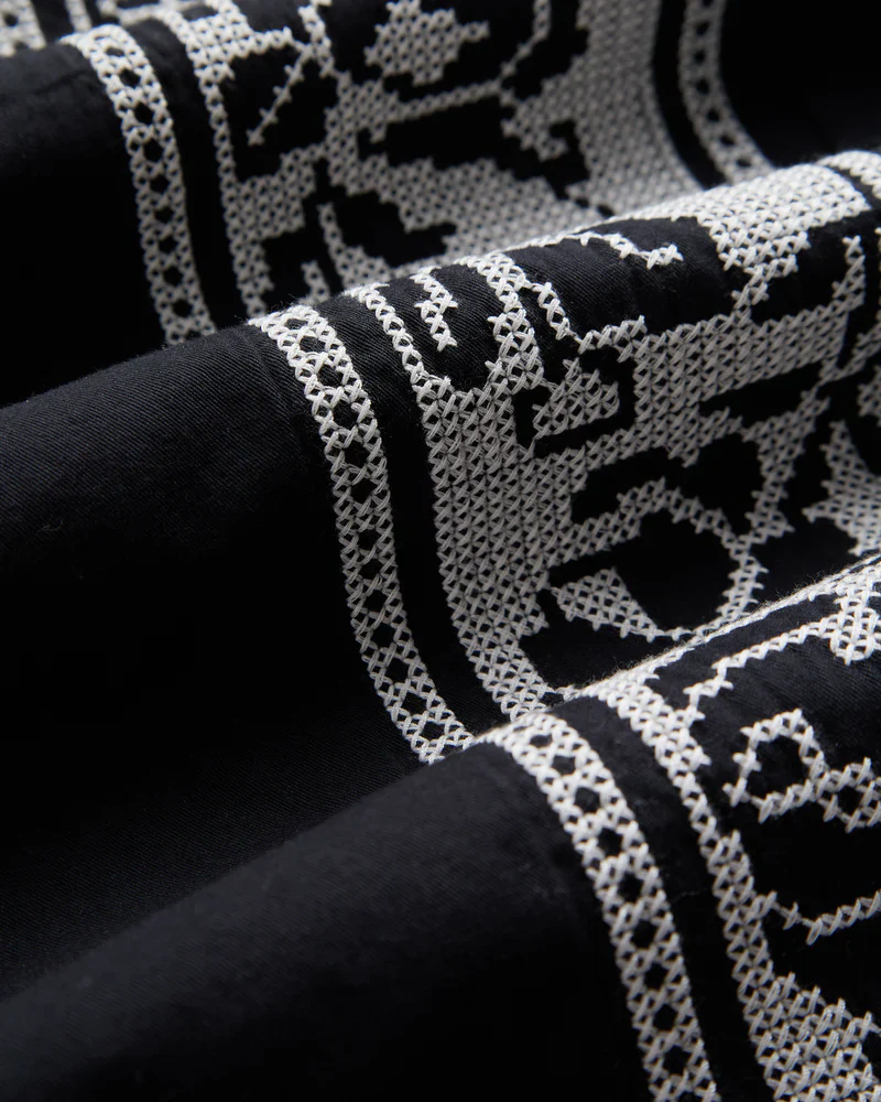 Cross Stitch Shirt (Black) - Image 4