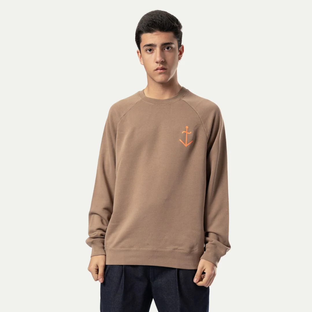 Cunha Sweatshirt (Cocoa + Orange Logo)
