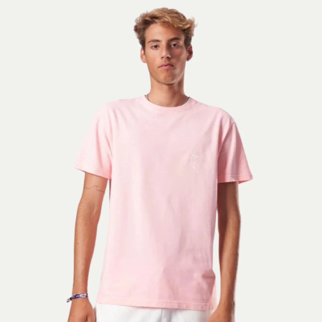 Dantas Embroidered Logo T-Shirt (Himalayan Salt + Ecru Logo)