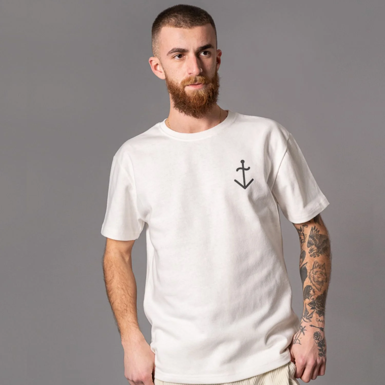 Dantas T-Shirt (Ecru + Ash Logo) - Image 2