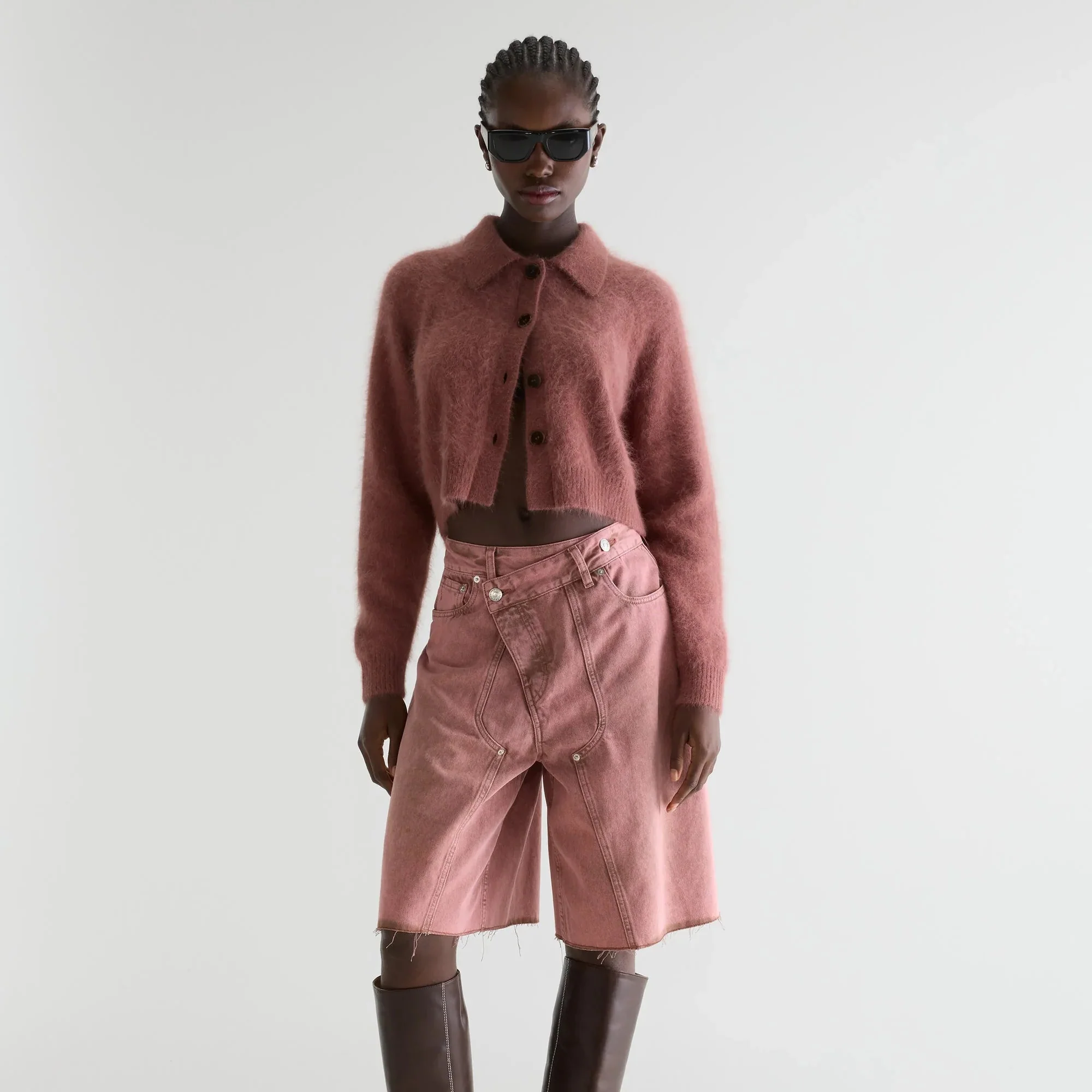 Datco Angora-Blend Cardigan (Mahogany) - Image 2