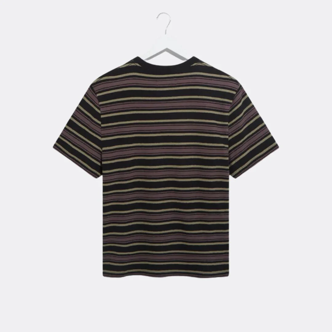Dean Short Sleeve Tee Brush Stripe (Charcoal) - Image 4