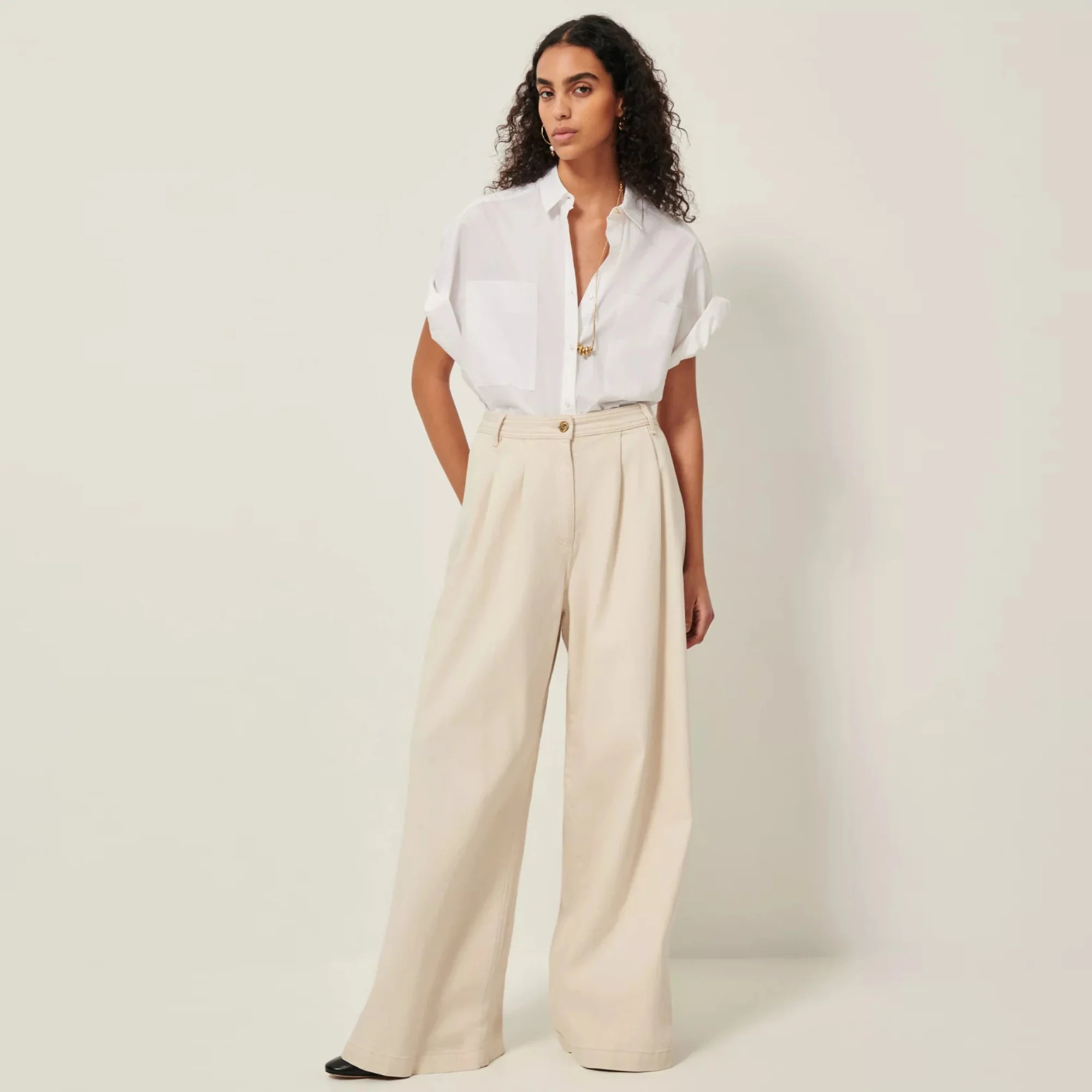 Dellord Short Pockets Shirt (Optical White) - Image 2