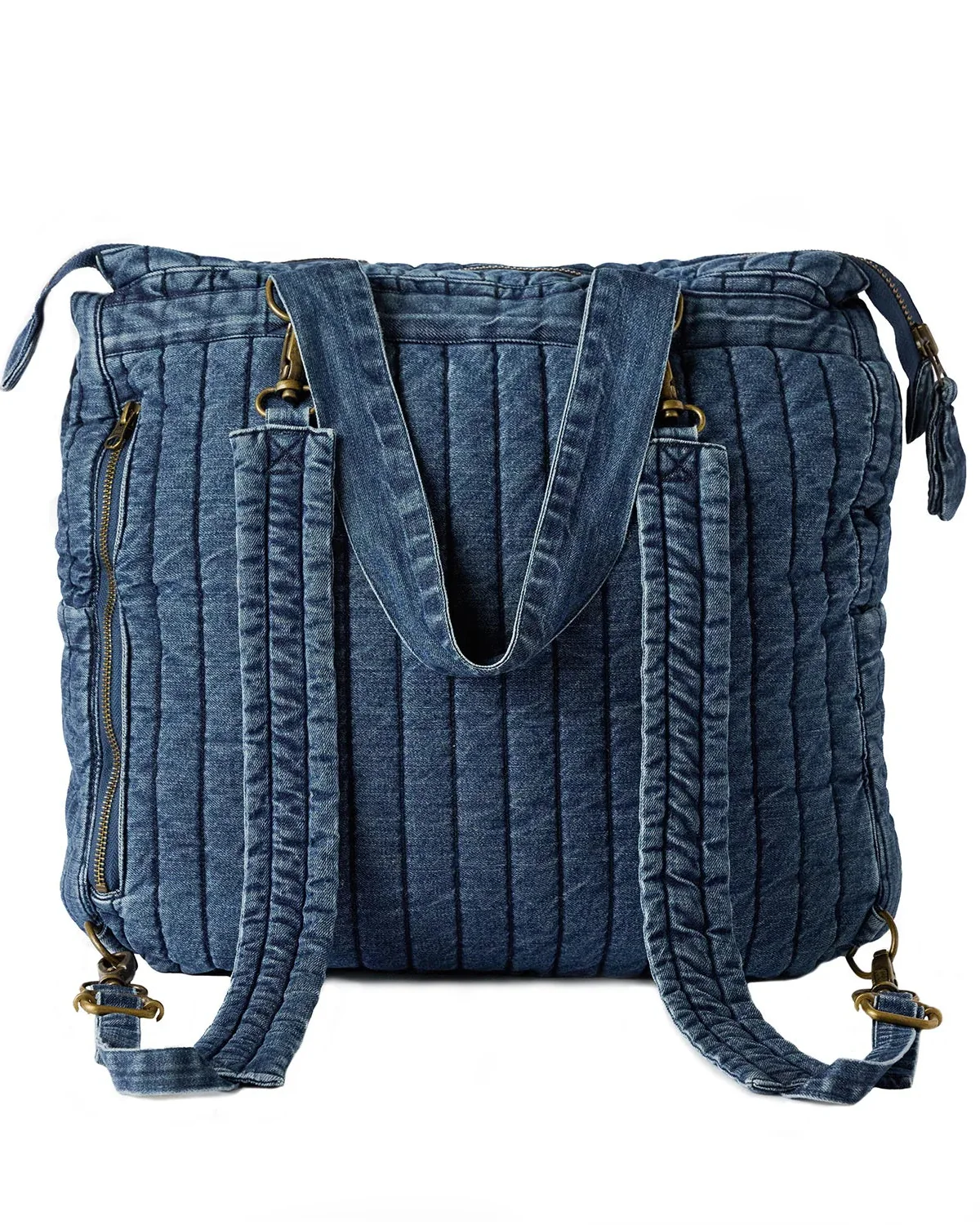 Denim Convertible Diaper Bag (Vintage Wash) - Image 2