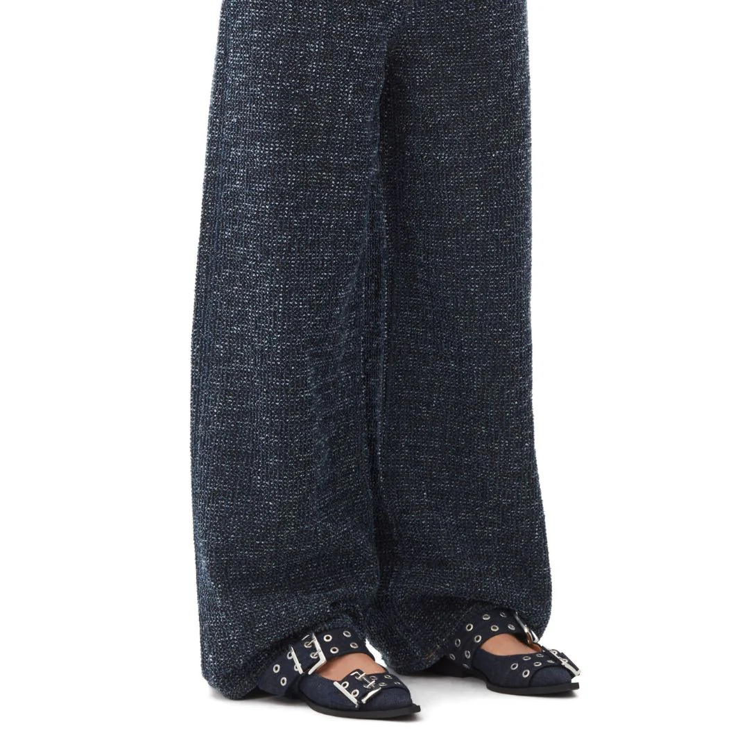 Denim Feminine Buckle Ballerinas (Dark Navy) - Image 3