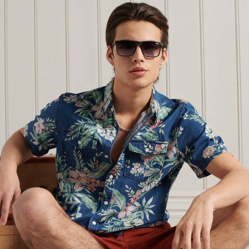 Denim Loom Shirt (Sun Faded Hawaiian) - Image 3
