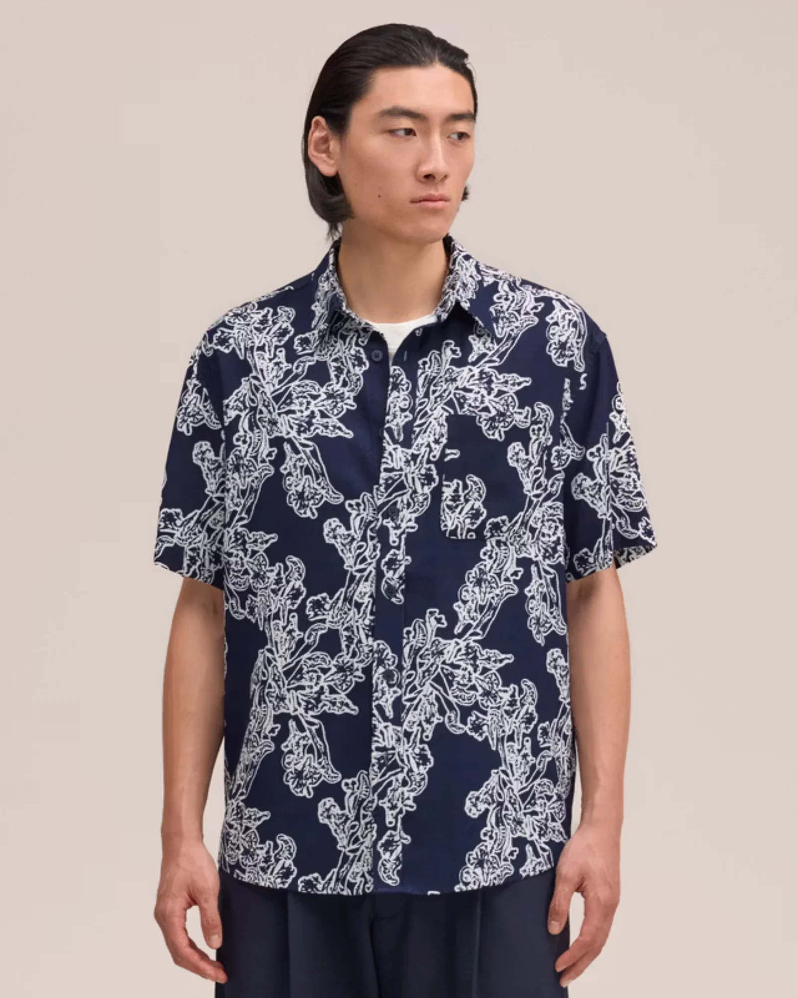 Deon 50055 All-Over Print Shirt (Navy Blue)