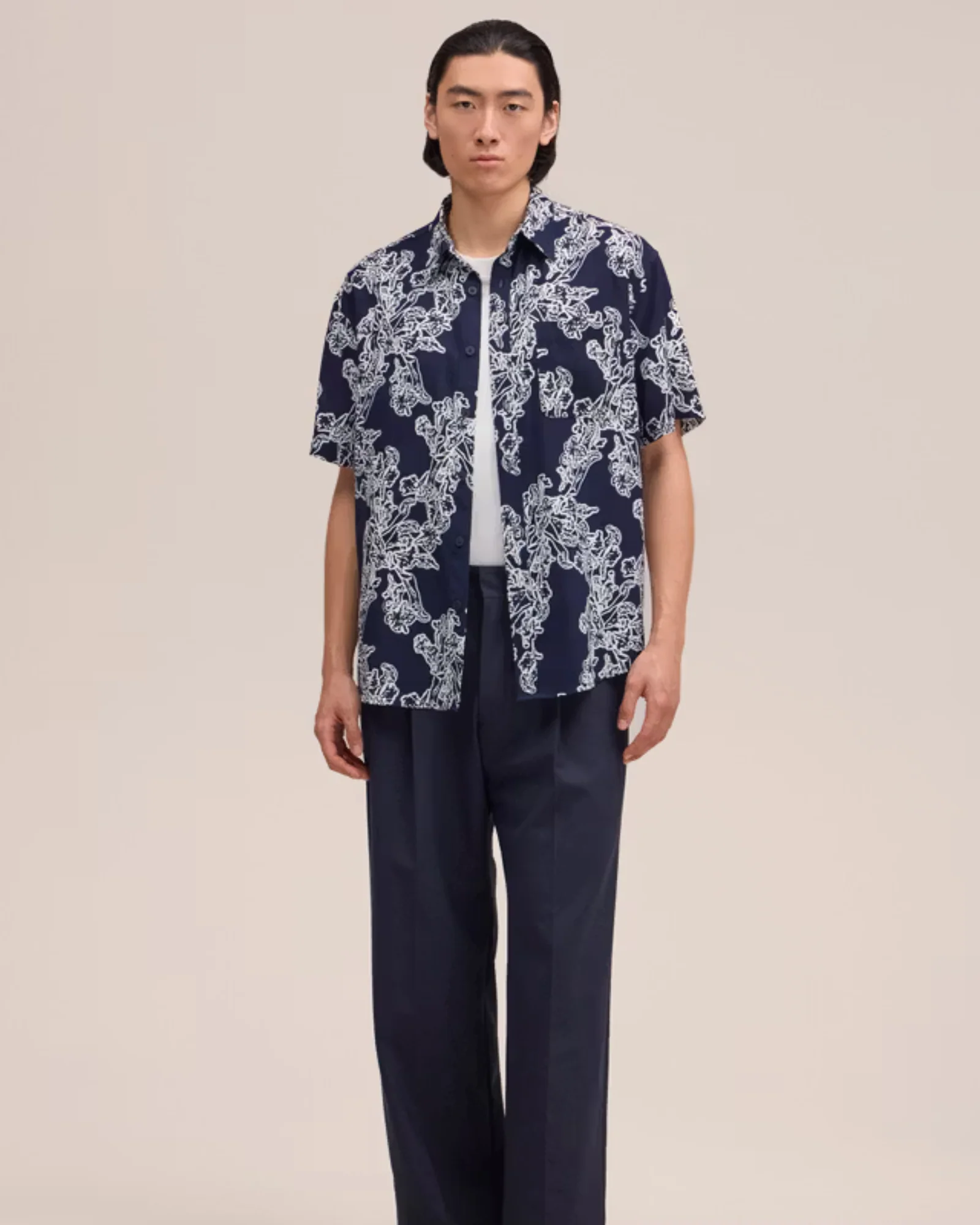 Deon 50055 All-Over Print Shirt (Navy Blue) - Image 2