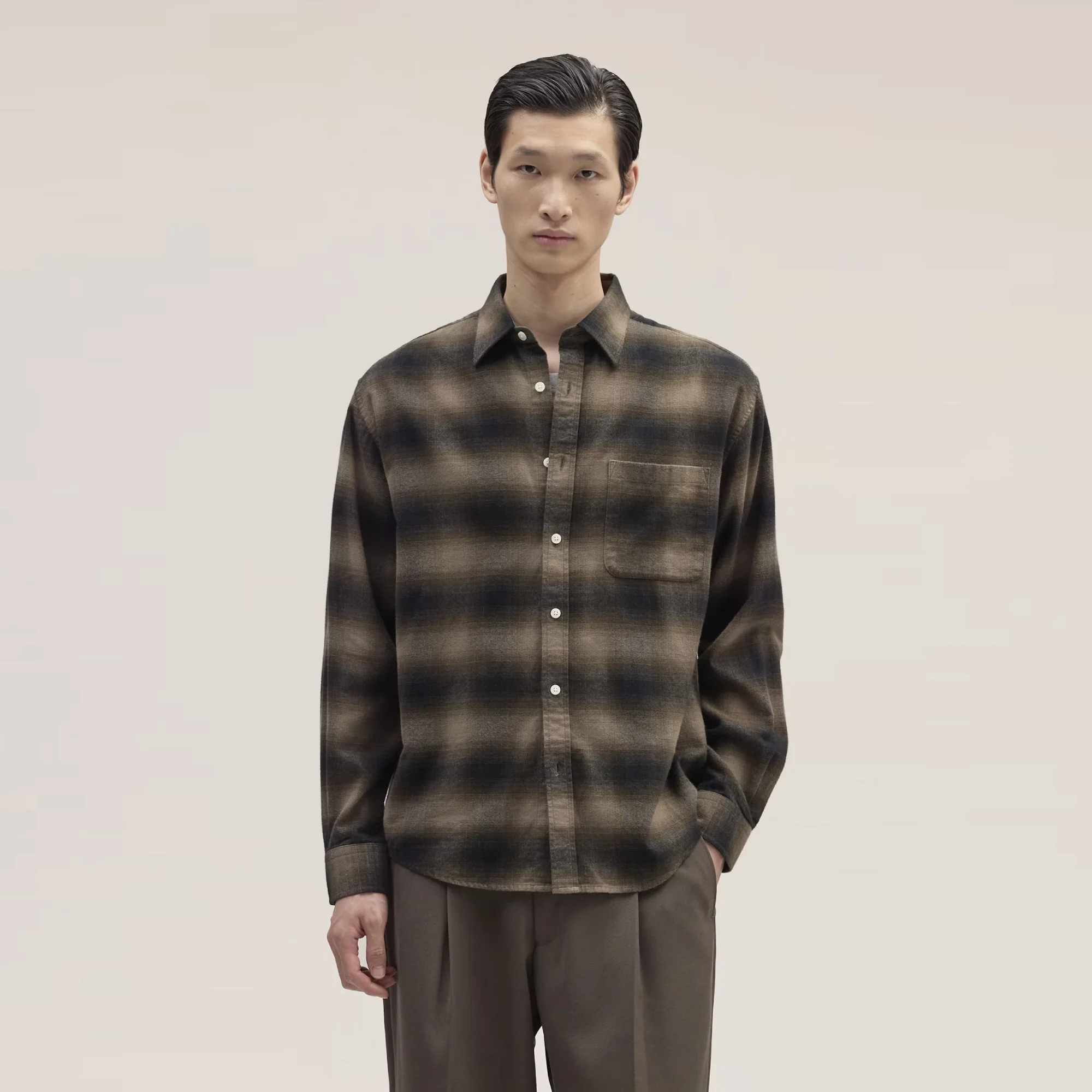Deon 5465 Flannel Shirt (Black Check)