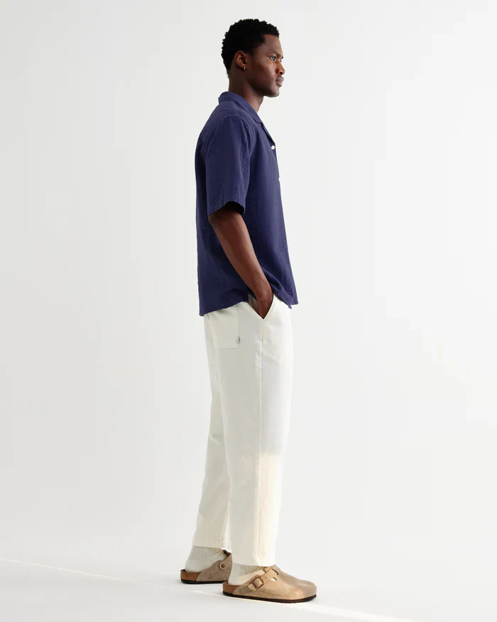 Didcot SS Shirt Dbl-Weave Seersucker (Dark Blue) - Image 3
