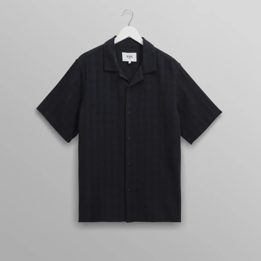 Didcot SS Shirt Open Weave Grid (Navy)