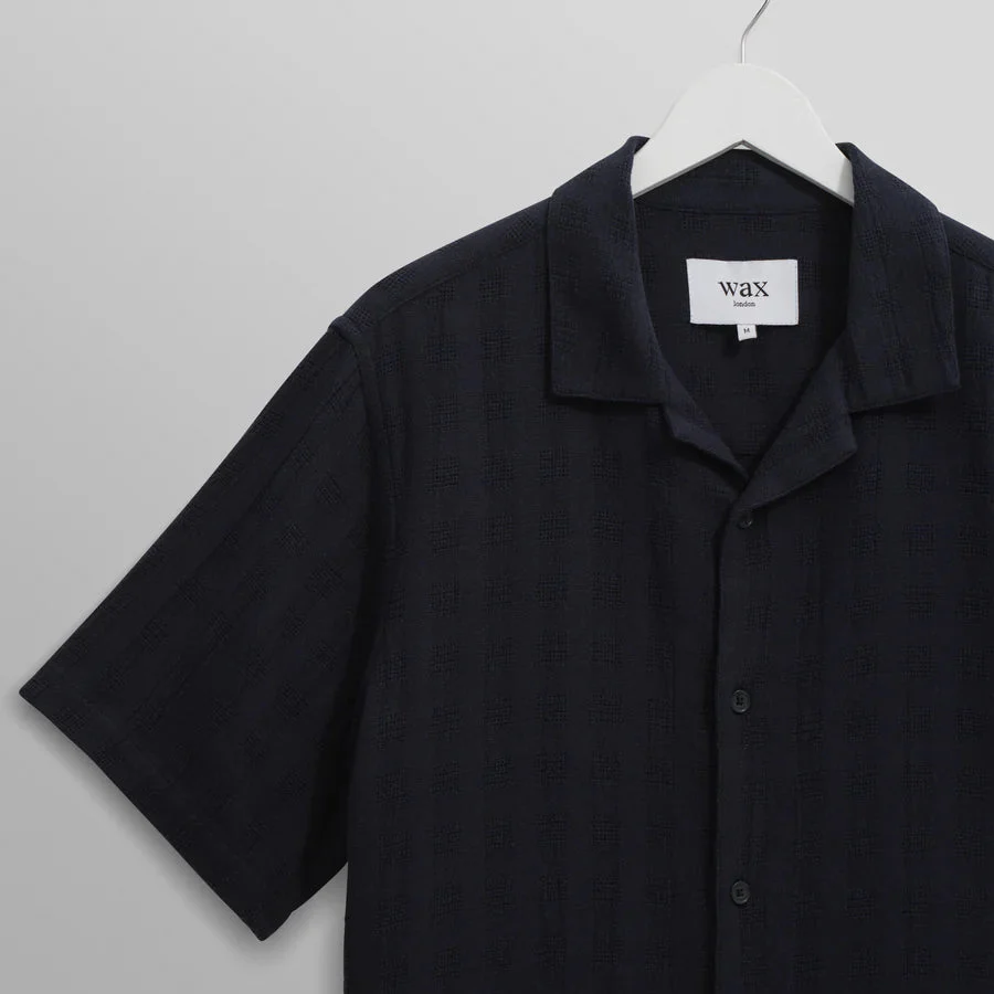 Didcot SS Shirt Open Weave Grid (Navy) - Image 3