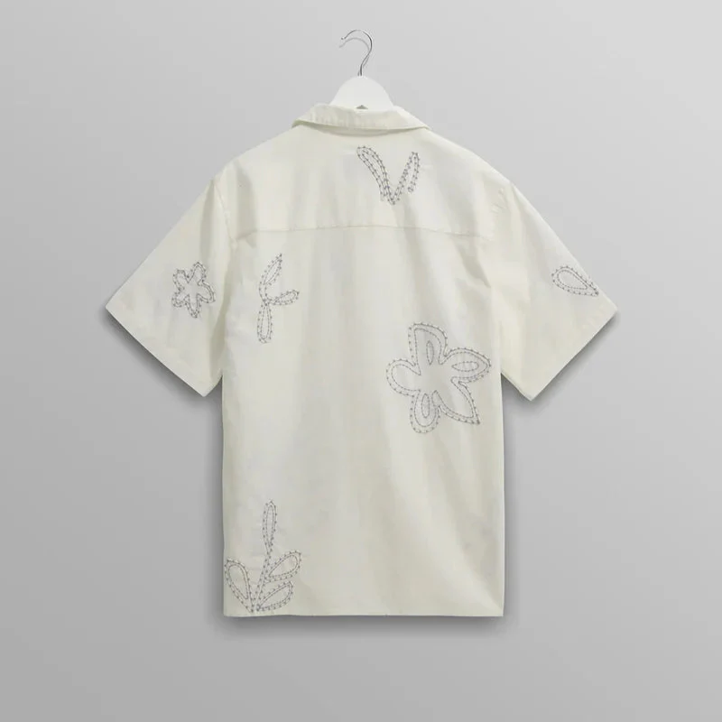 Didcot SS Shirt Oversized Floral (Ecru + Pale Blue) - Image 2
