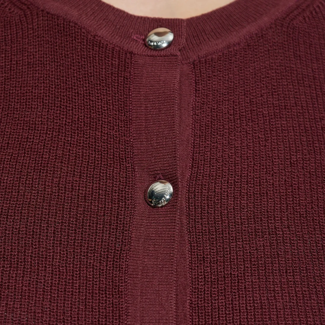 Dina SS Cardigan (Prune) - Image 3
