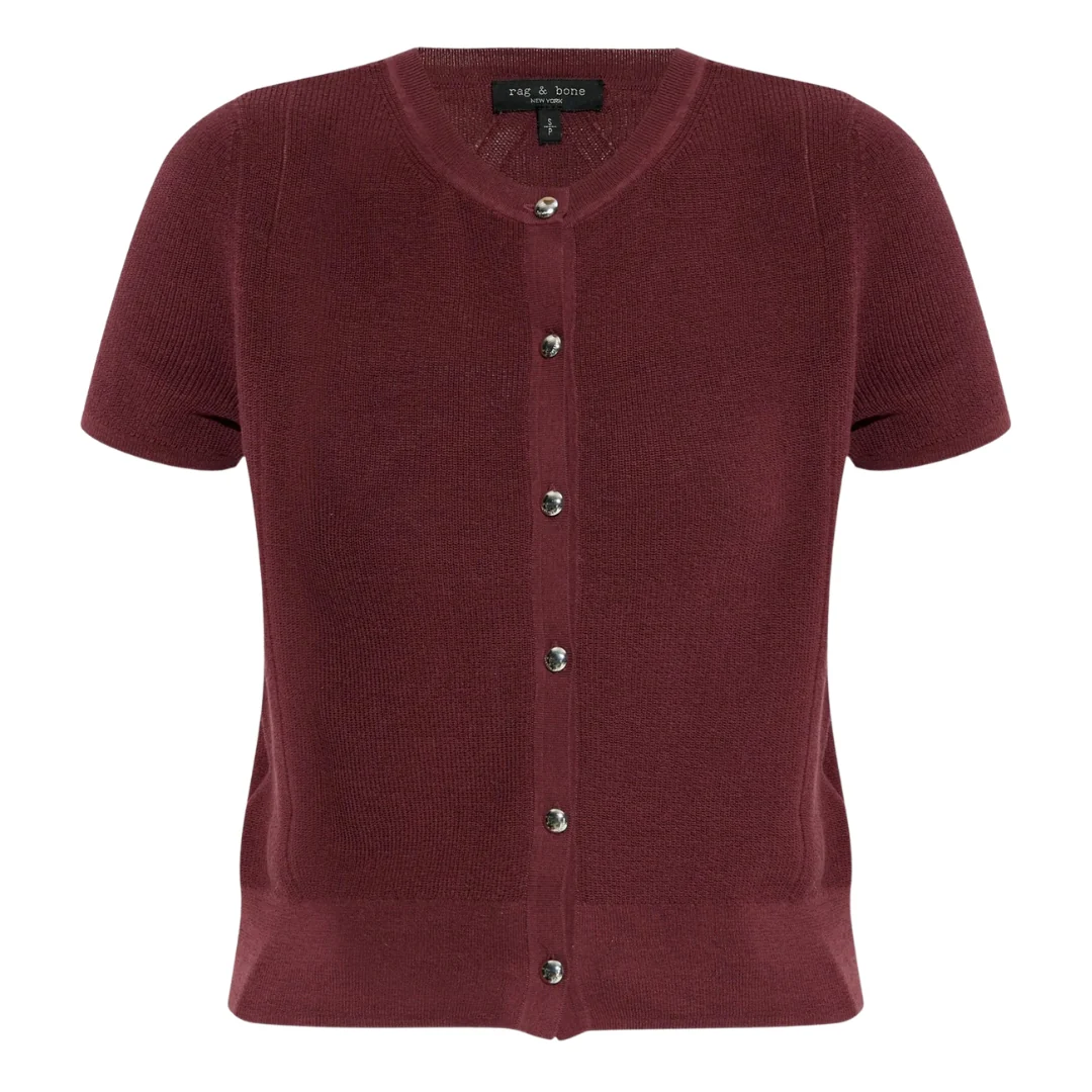 Dina SS Cardigan (Prune) - Image 5