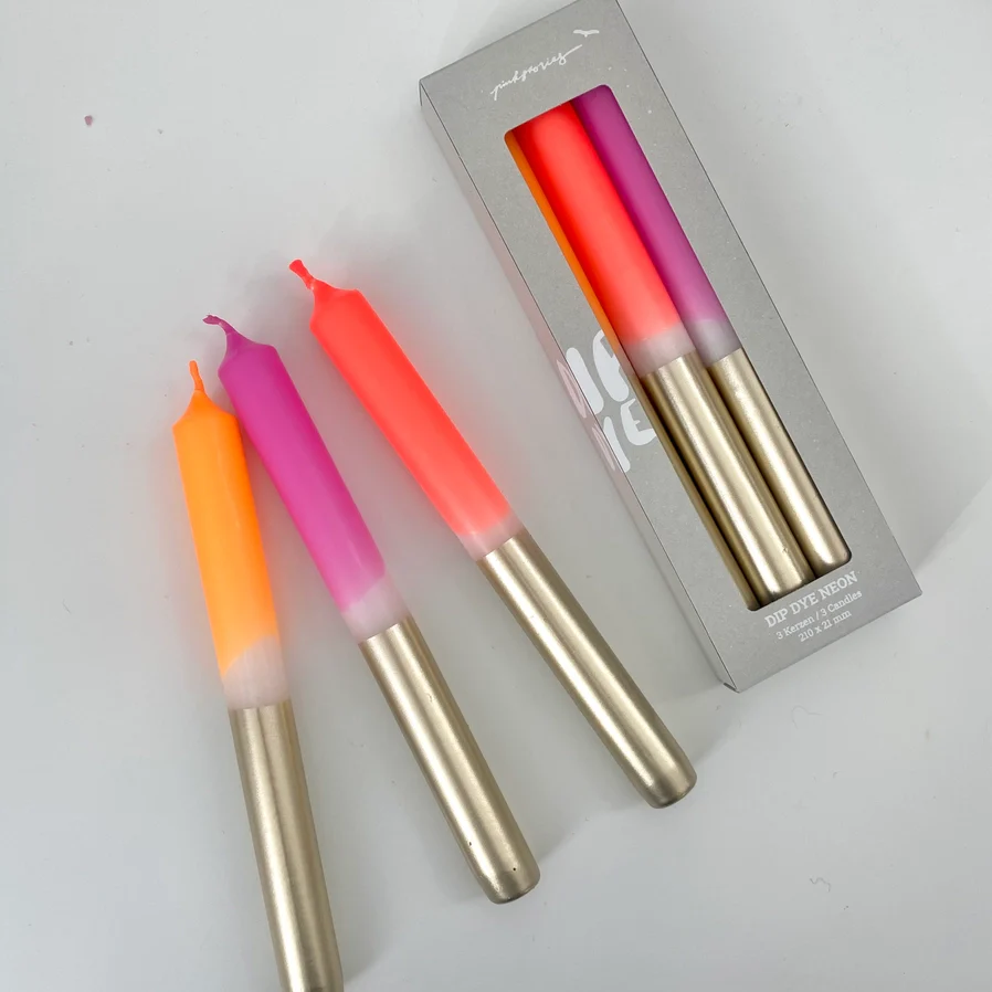 Dip Dye Bling Bling Taper Candles Set of 3 (Nyx)