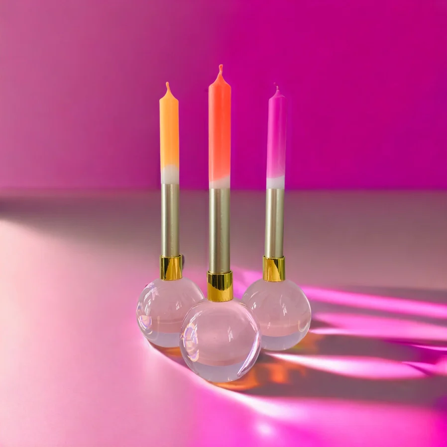 Dip Dye Bling Bling Taper Candles Set of 3 (Nyx) - Image 2