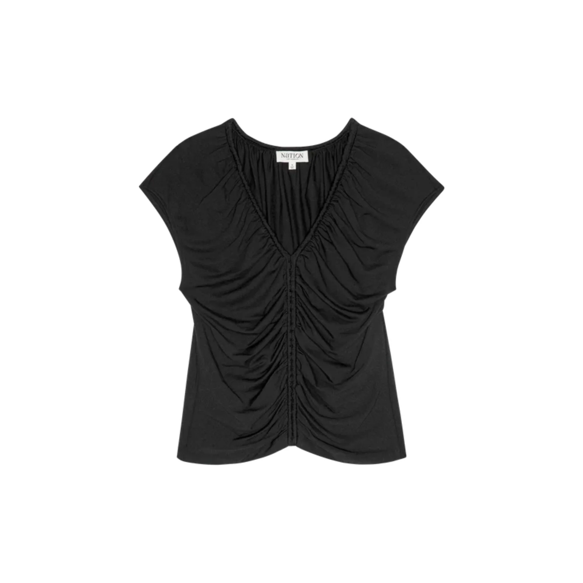Dona V-Neck Top (Jet Black) - Image 3