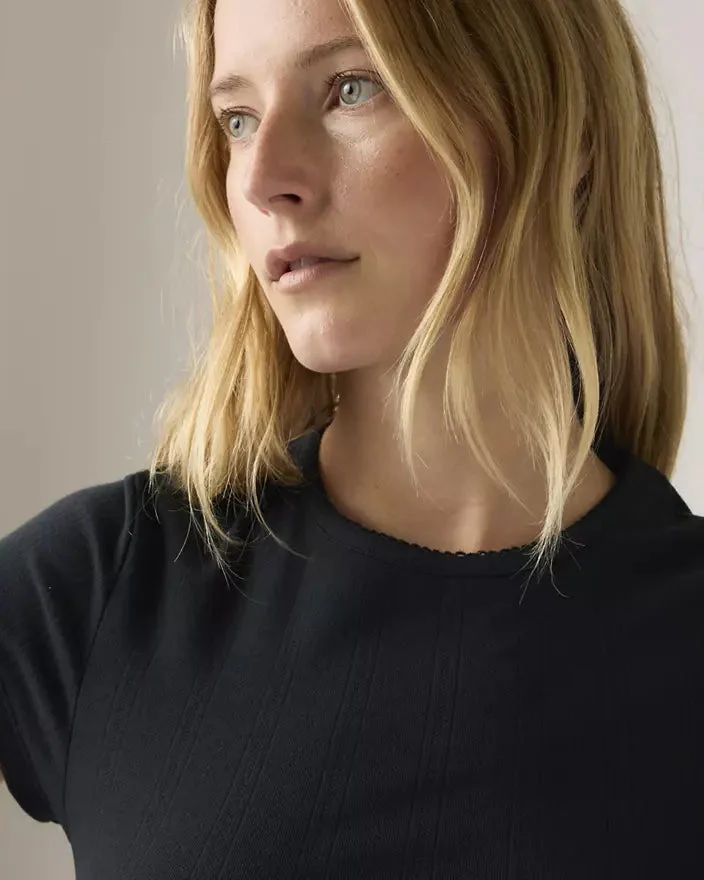 Dry Goods Tee (Anthracite Night Pointelle) - Image 4