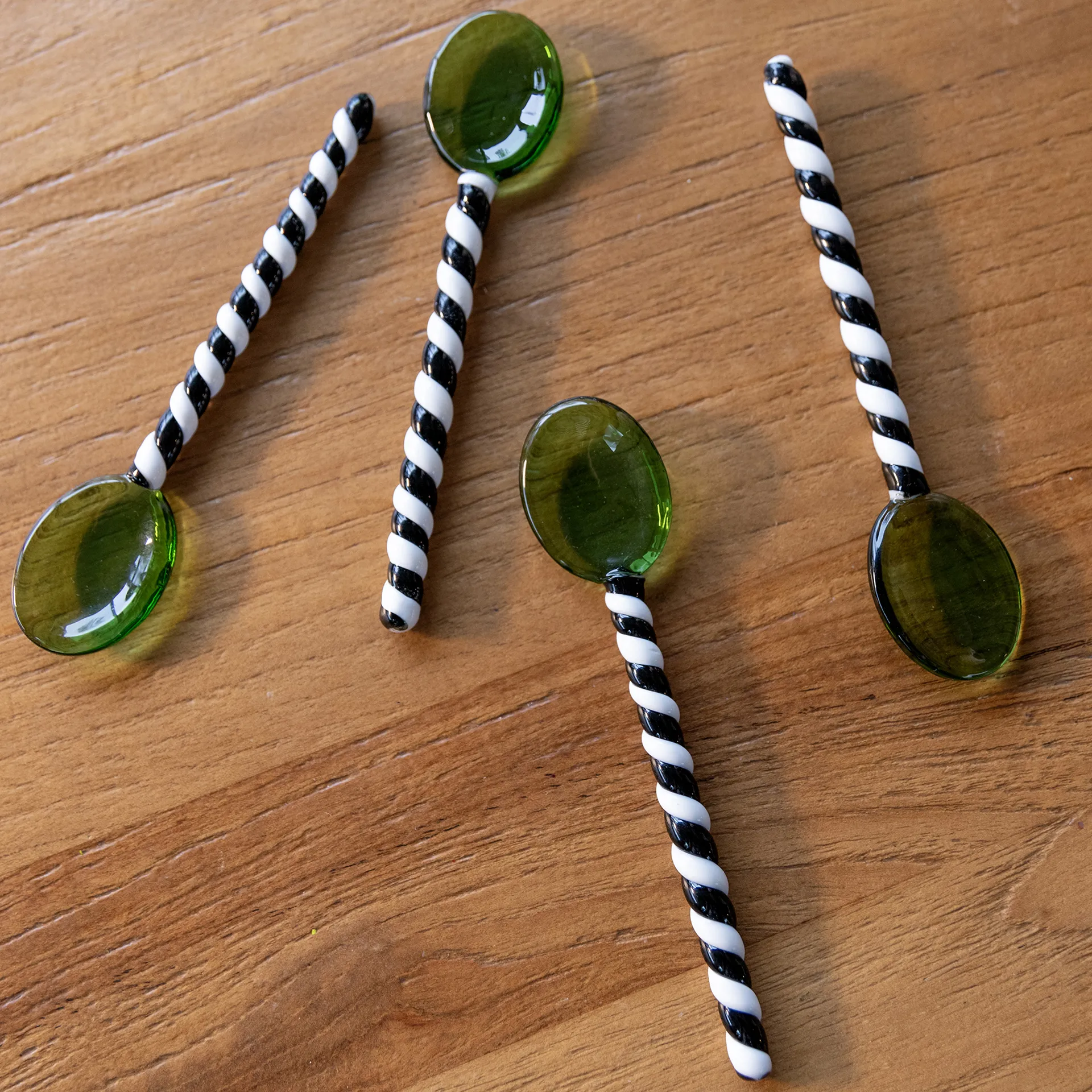 Duet Glass Spoon | Set of 4 (Green) - Image 2