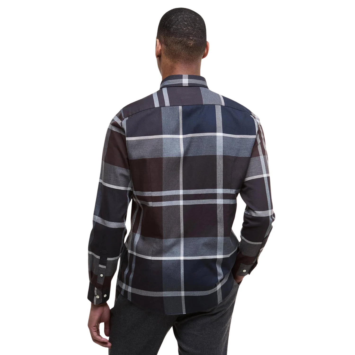Dunoon Tailored Long-Sleeved Shirt (Midnight Oak Tartan) - Image 3