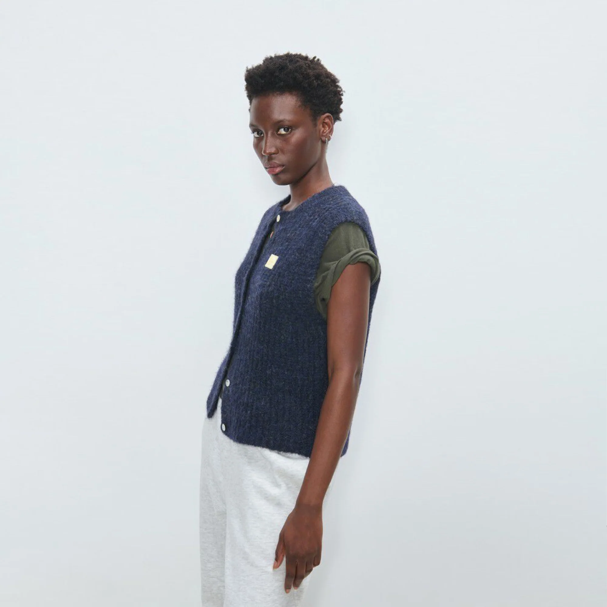 East Cardigan (Navy Mouline) - Image 6