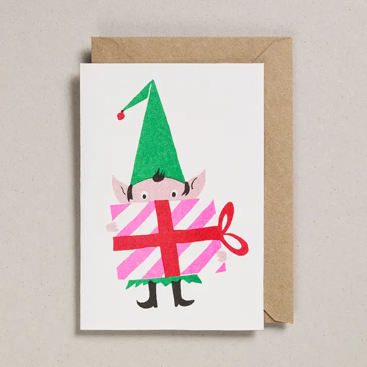 Elf Riso Christmas Card