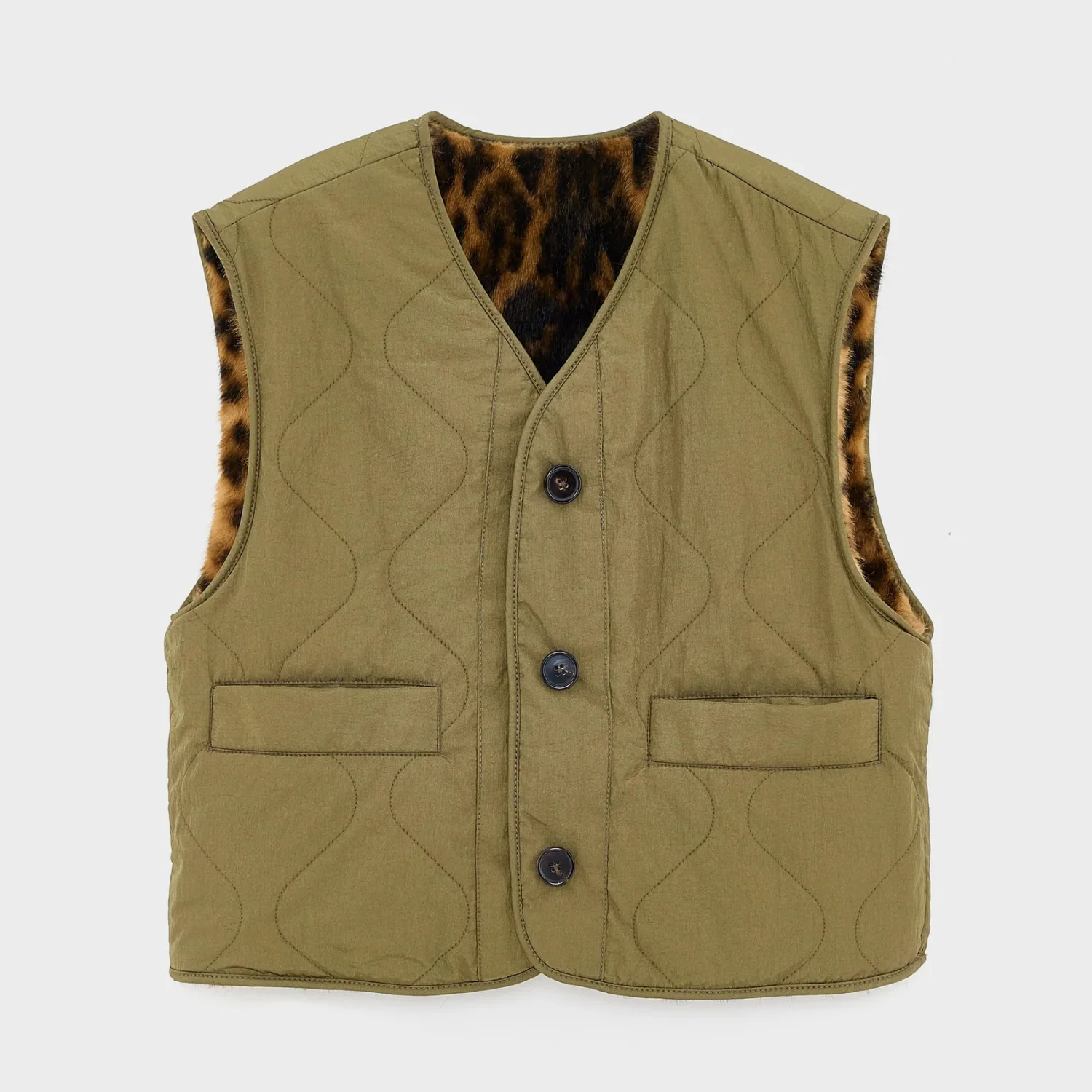 Eloise Sleeveless Jacket (Army) - Image 4