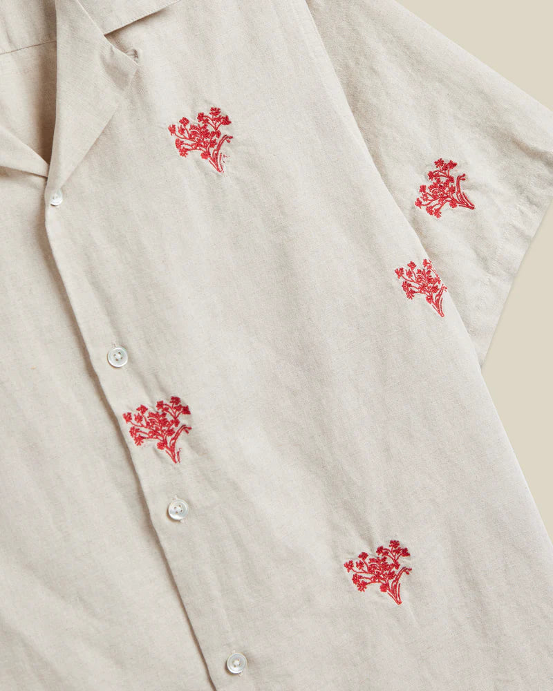 Embroidery Red Bouquet Shirt - Image 3