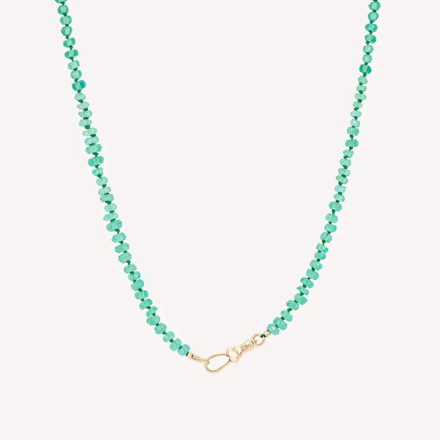 Emerald Beaded Mood Necklace (10K Gold)