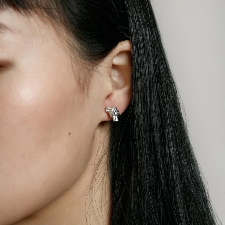 Emery Knot Studs (Silver) - Image 2
