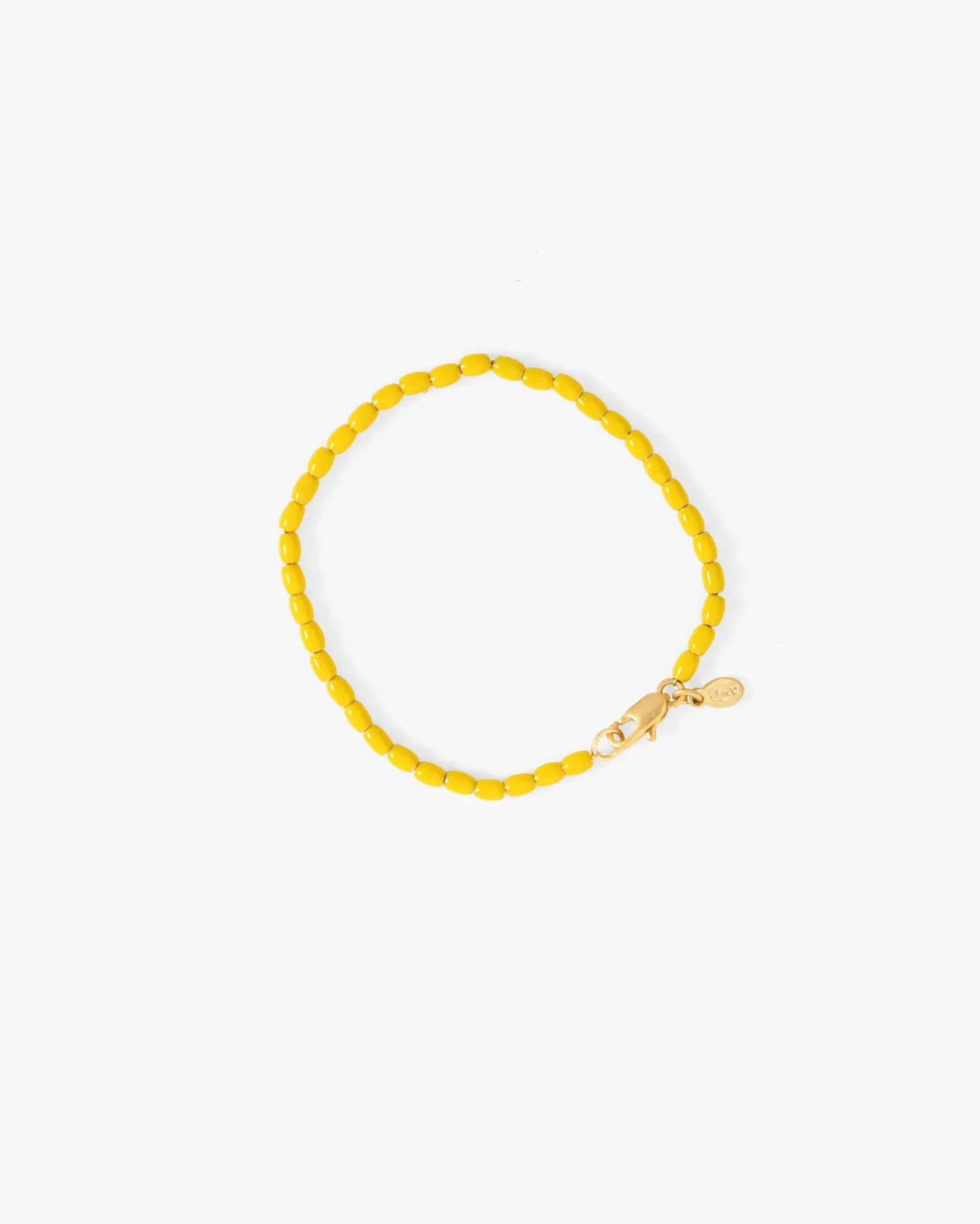 Enamel Barrel Chain Bracelet (Yellow)