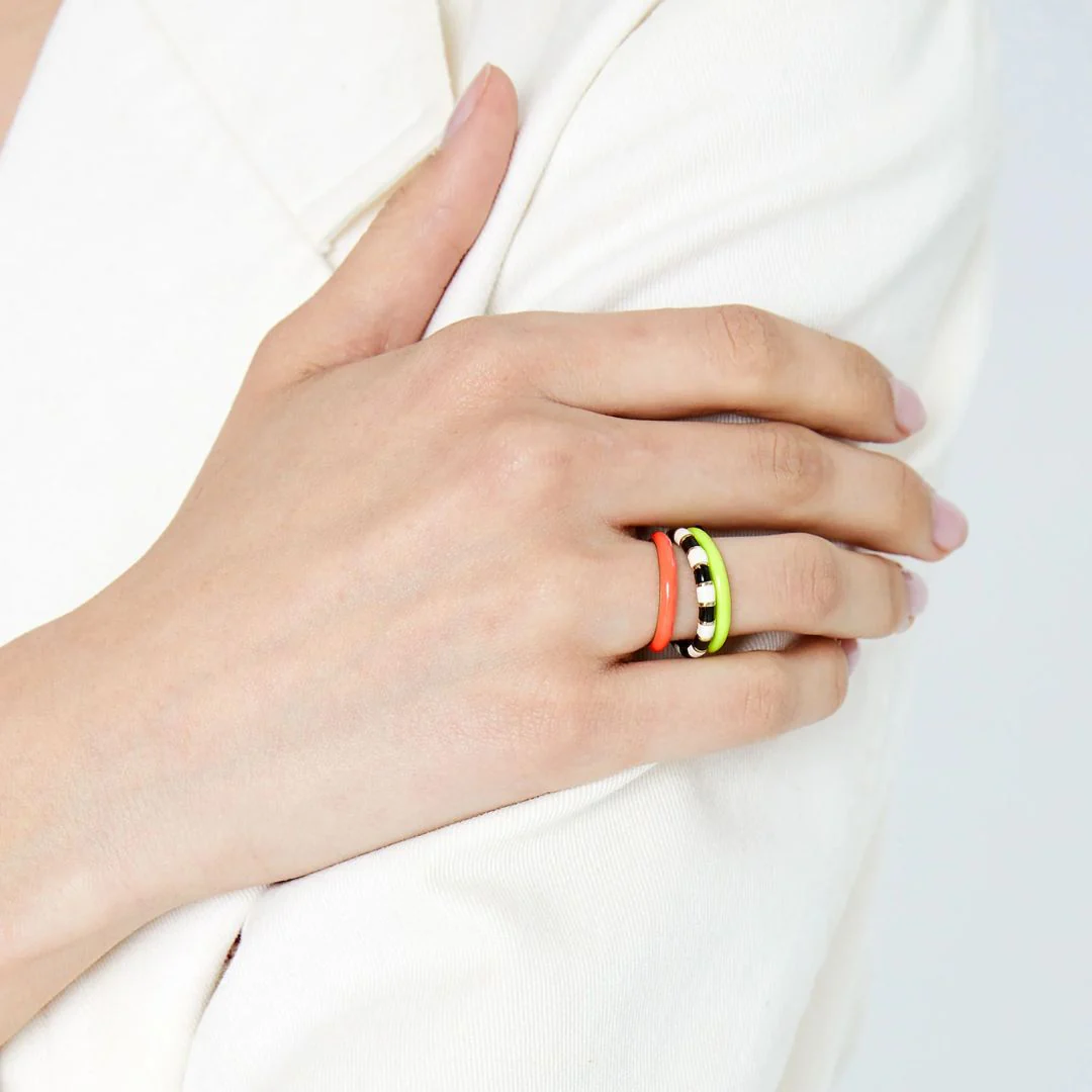 Enamel Stacking Ring (Coral) - Image 2