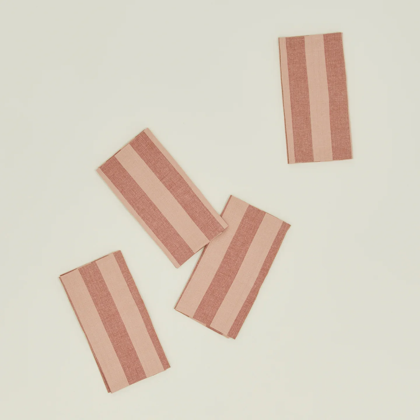 Essential Striped Dinner Napkin Set of 4 (Blush + Terracotta)