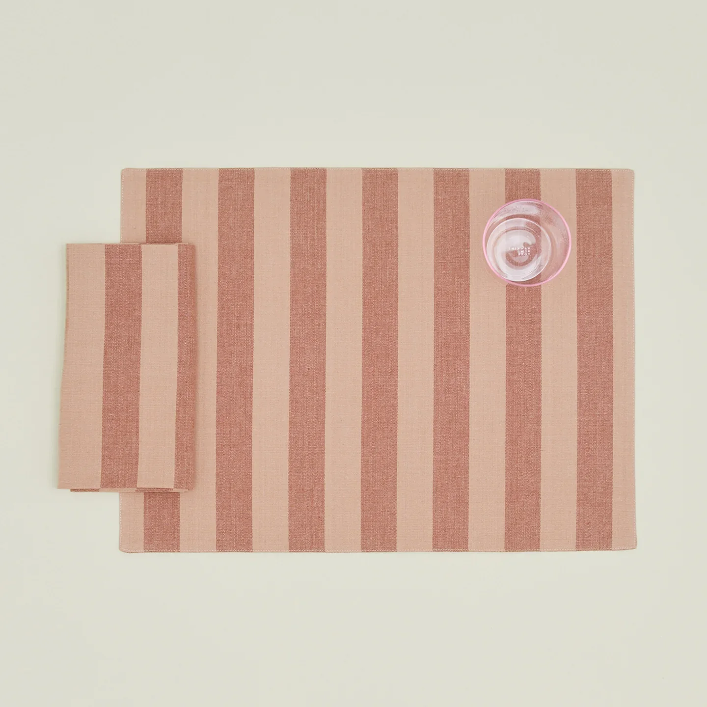 Essential Striped Dinner Napkin Set of 4 (Blush + Terracotta) - Image 2