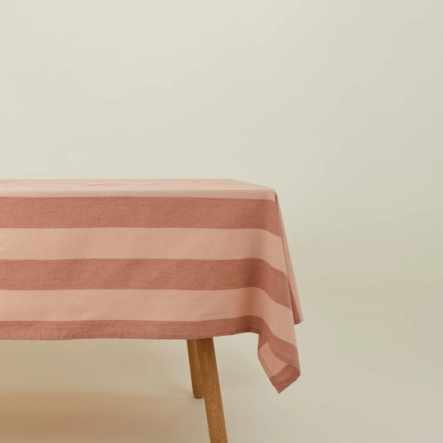 Essential Striped Tablecloth (Blush + Terracotta) - Image 2
