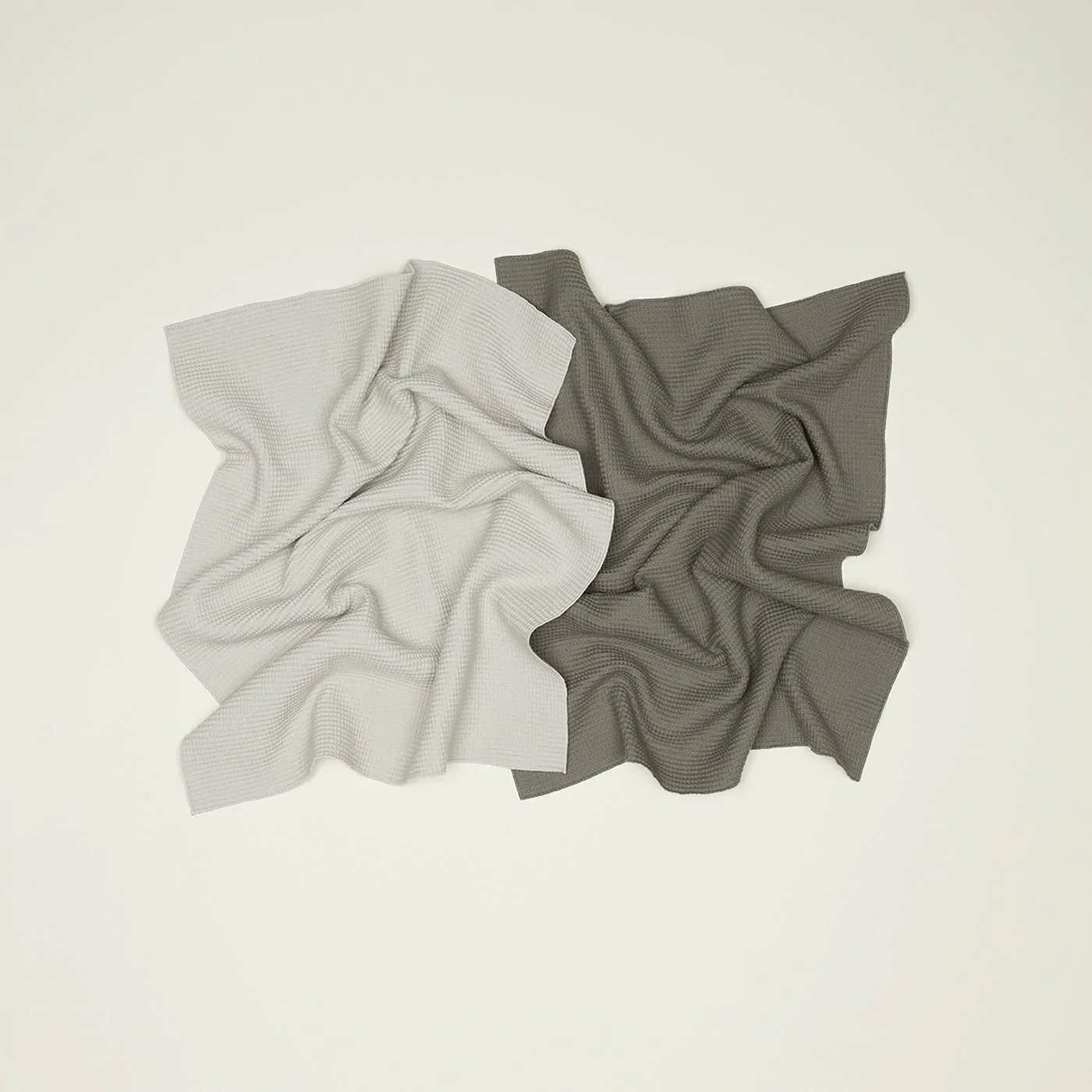 Essential Waffle Dish Towel Set of 2 (Light Grey + Dark Grey)