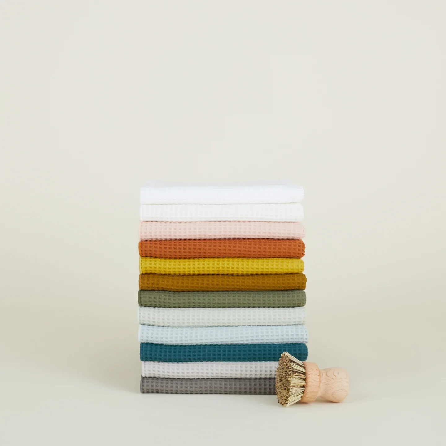 Essential Waffle Dish Towel Set of 2 (Sky + Peacock) - Image 3
