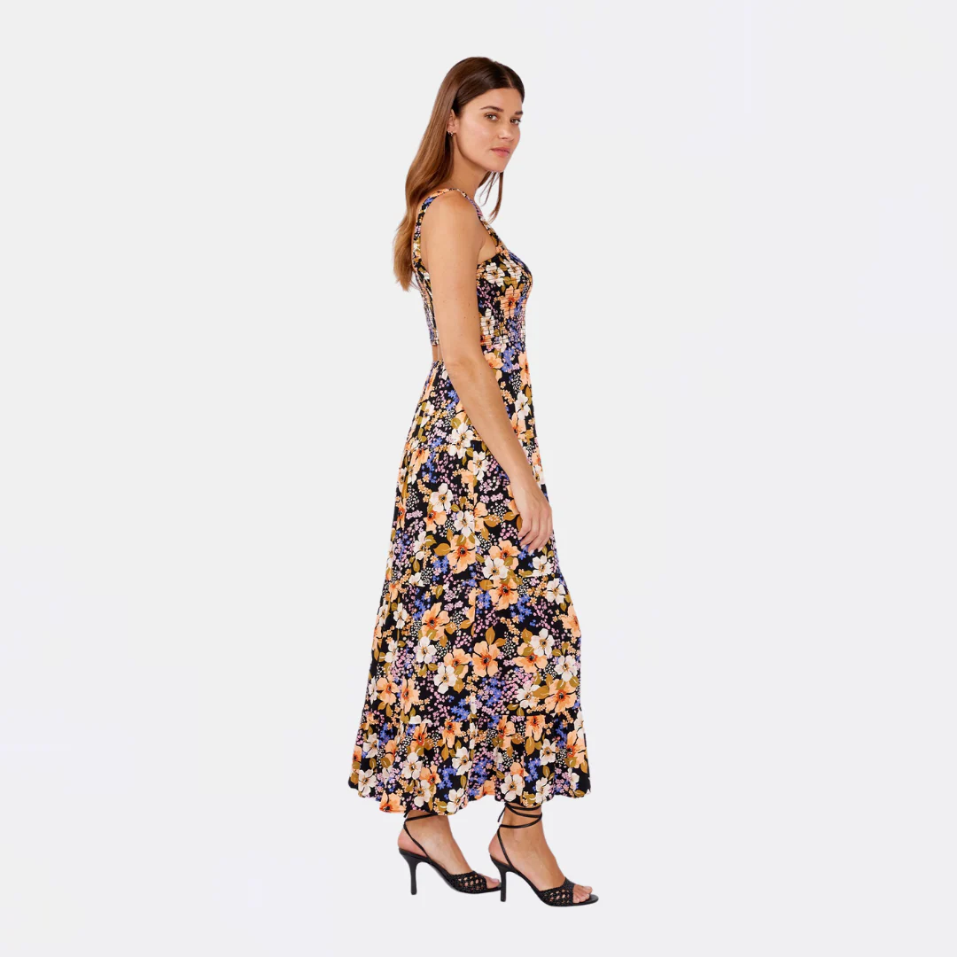Ethereal Escape Maxi Dress (Black + Dusty Coral) - Image 2